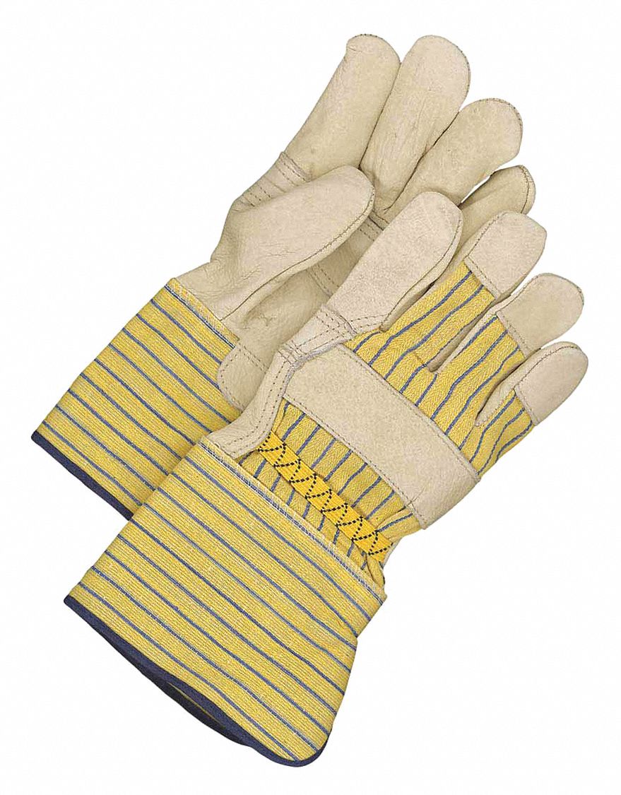 FITTER GLOVE, PALM PATCH, 5 IN CUFF, WING THUMB, SZ L/9, COW GRAIN, PR