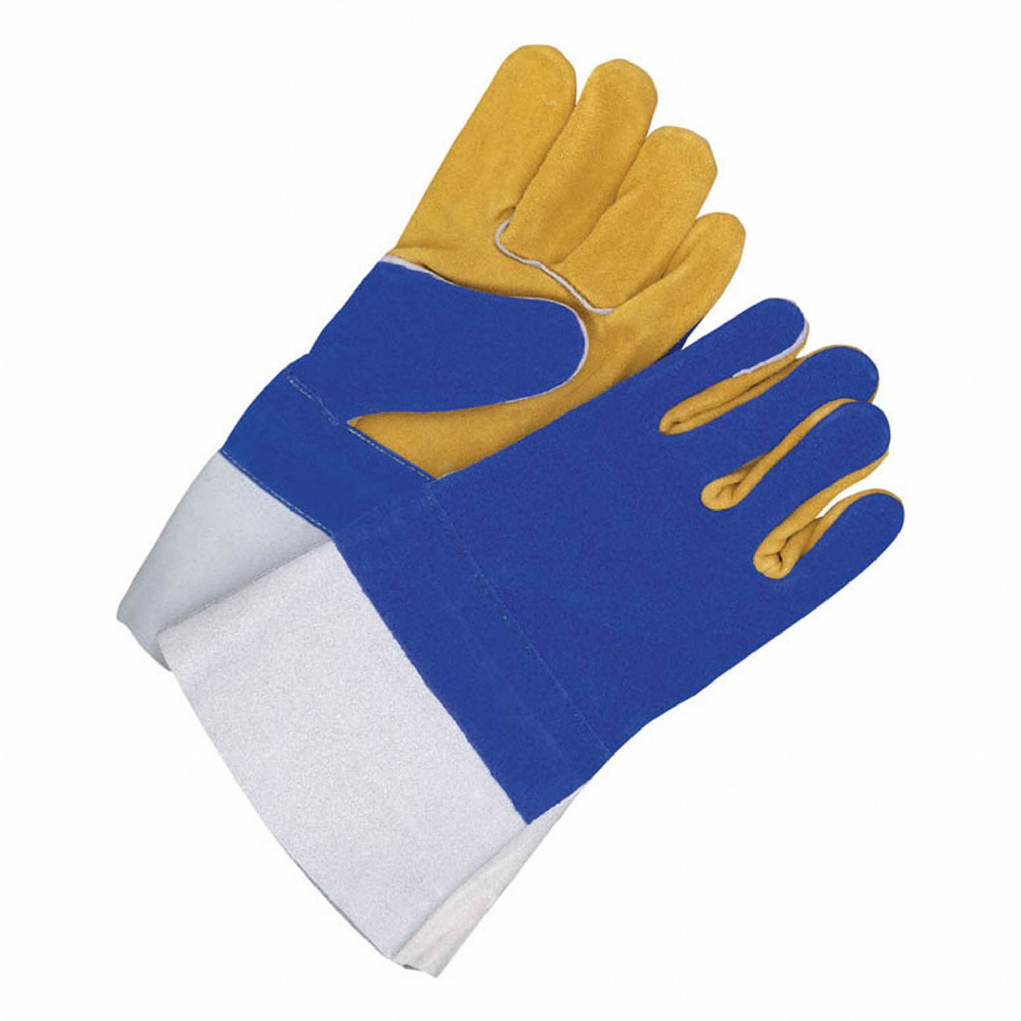WELDING GLOVES WITH GORE CUFF/BACKHAND LINER, LARGE, SPLIT LEATHER, PAIR