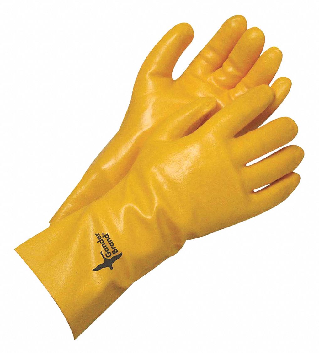 GLOVES PVC COATED YELLOW 14IN PRE PK