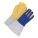 GANDER WELDER GLOVES, BLUE, YELLOW, M, 10, DEERSKIN, GAUNTLET CUFF