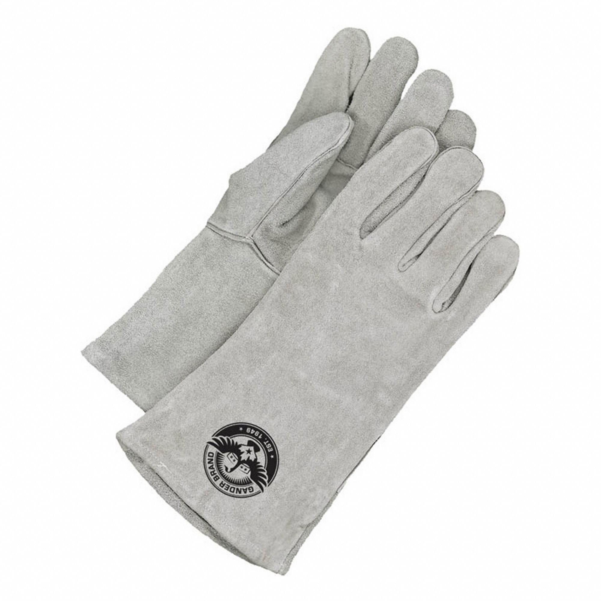 ECONOMY GENERAL PURPOSE WELDING GLOVES, FULLY LINED, GREY, COWHIDE, PAIR