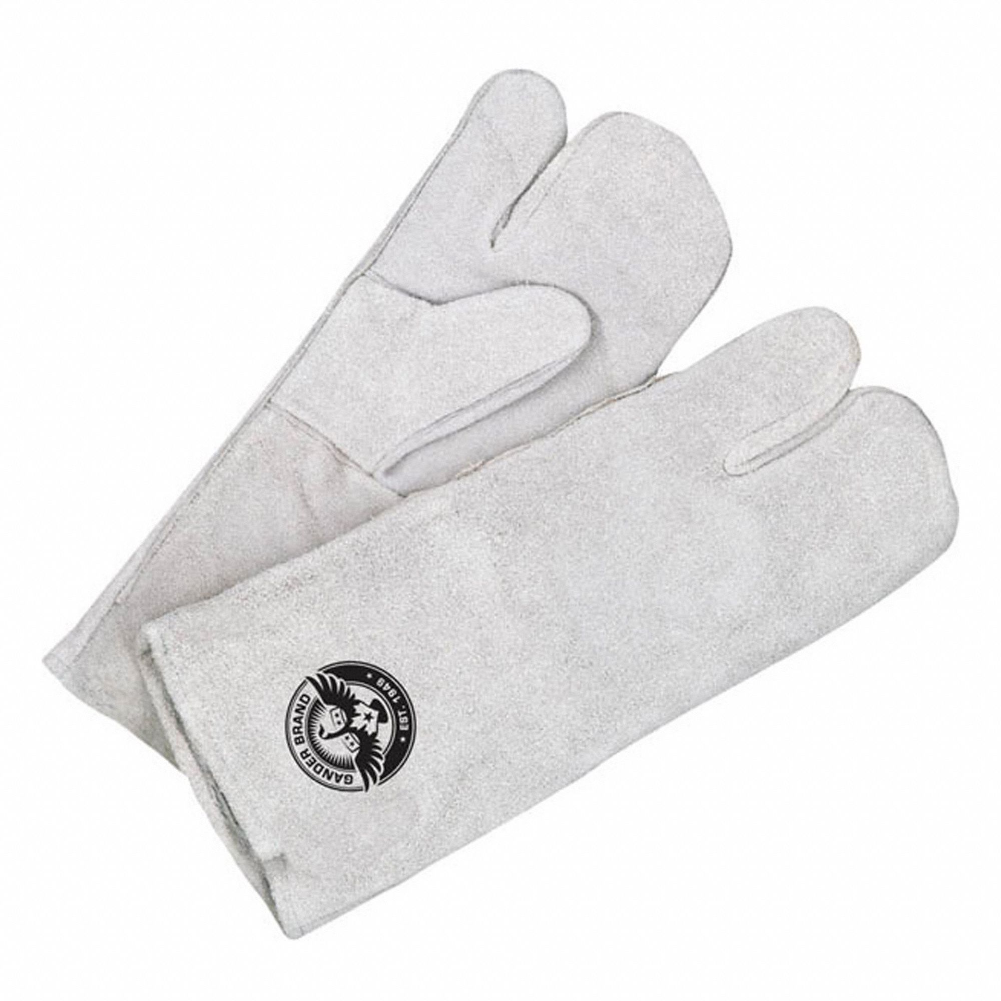 ECONOMY GENERAL PURPOSE WELDING GLOVE, 1 FINGER, GREY, SPLIT COWHIDE, PAIR