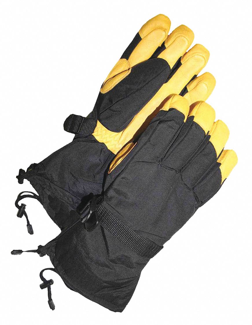 GANTS, POUCE KEYSTONE/COUPE AMÉRICAINE, TAILLE TG/10/13PO, NOIR/HAVANE, SAUVAGINE/THINSULATE/NYLON