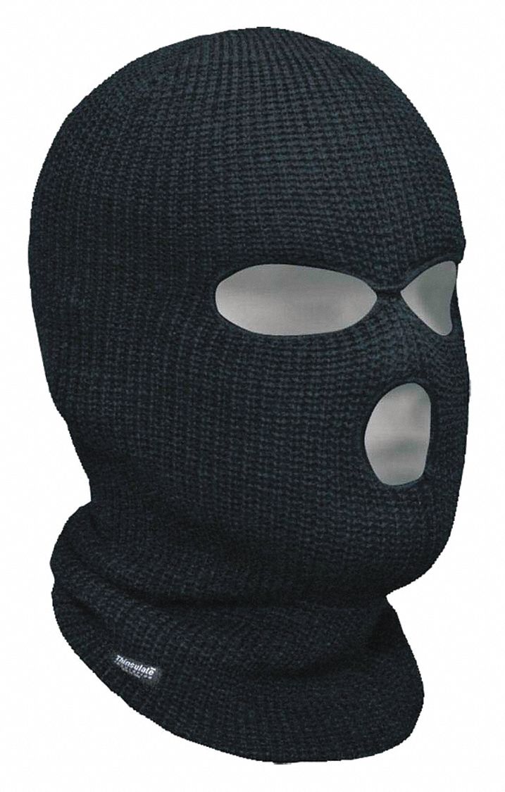 CLASSIC BALACLAVA, BLACK, UNIVERSAL SIZE, ACRYLIC, THINSULATE, 3 HOLES