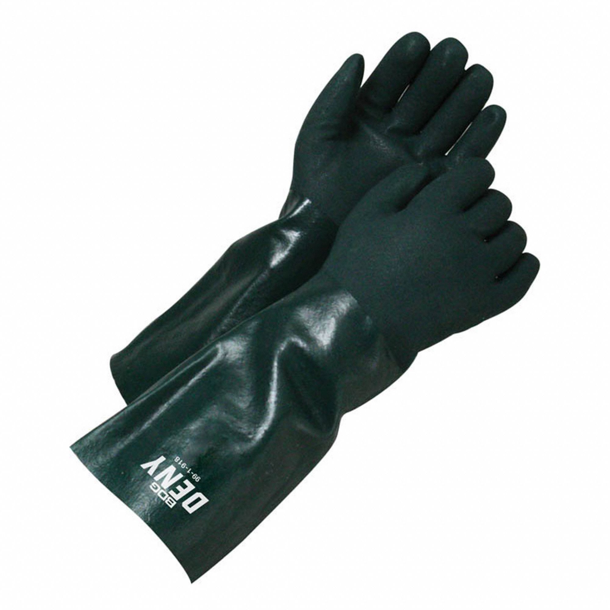 DENY CHEMICAL-RESISTANT GLOVES, YELLOW, UNIVERSAL, PVC, GAUNTLET CUFF, EN  388-4121