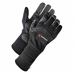 CARBON X MECHANICS GLOVES, SIZE XL/10, BLACK, 5 IN INTEGRATED SLEEVE, HPPE/LEATHER