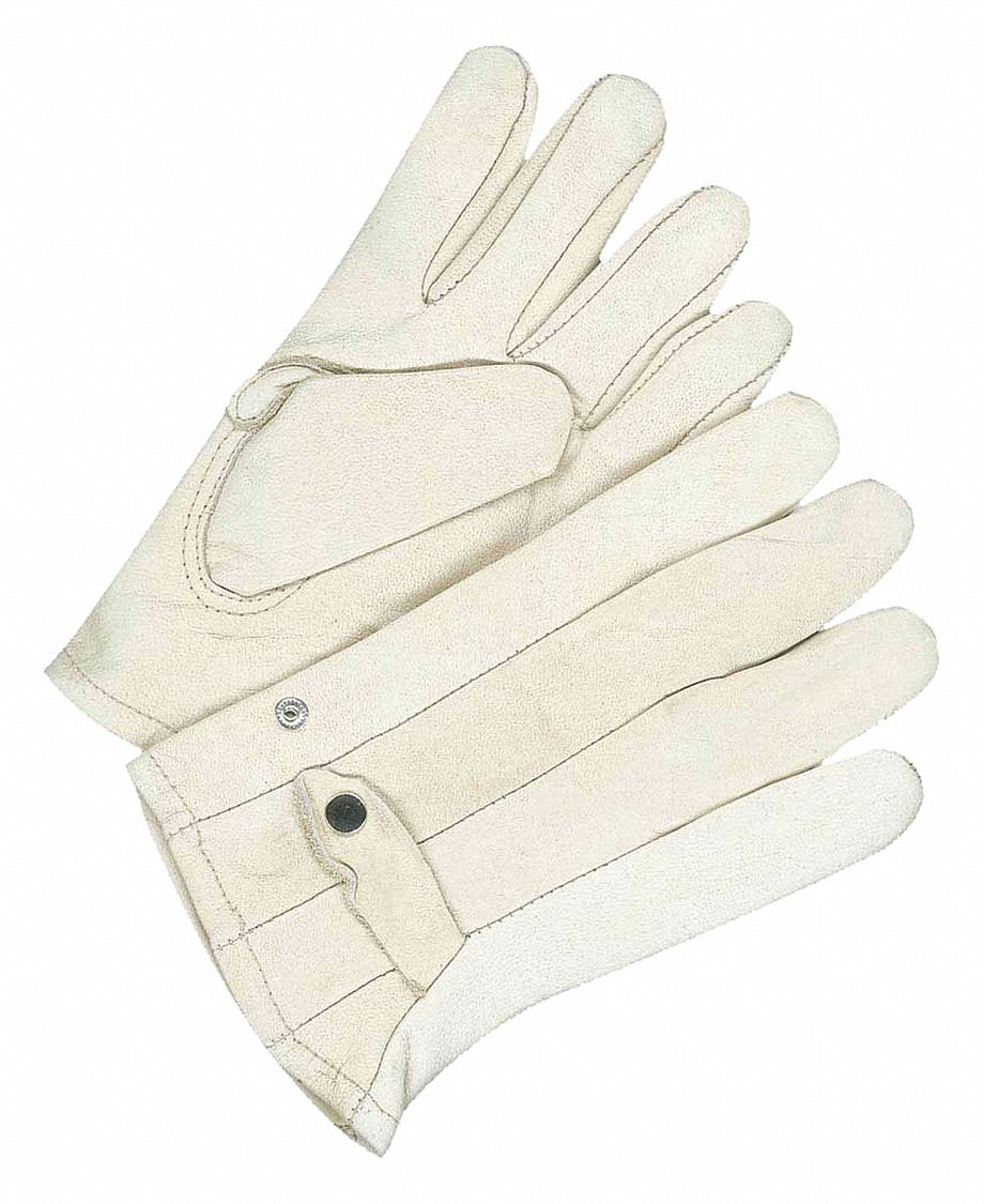 LEATHER ROPER GLOVE, CLUTE CUT, KEYSTONE THUMB, SNAP BACK WRIST, SZ X-LARGE/12, BEIGE, PR