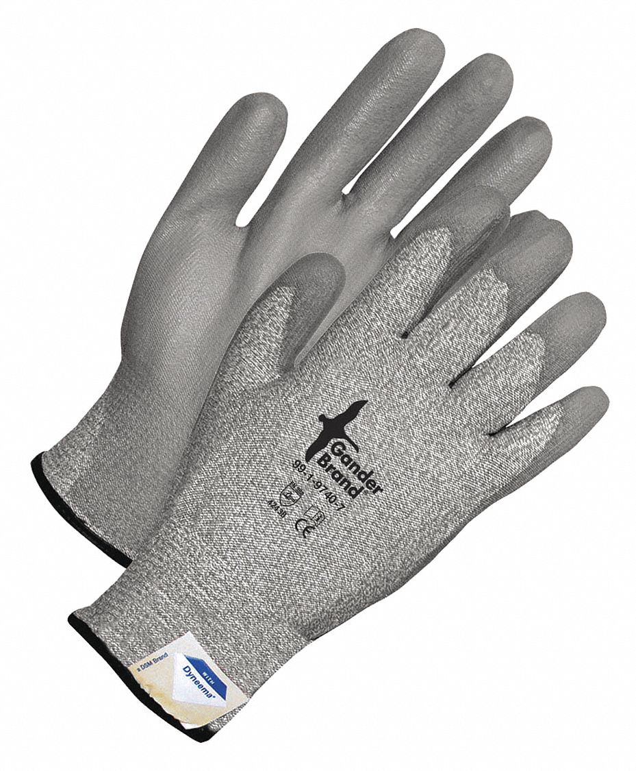 CUT-RESISTANT GLOVES, XL (10), SMOOTH, PUR, DIPPED PALM, DYNEEMA, 13 GA