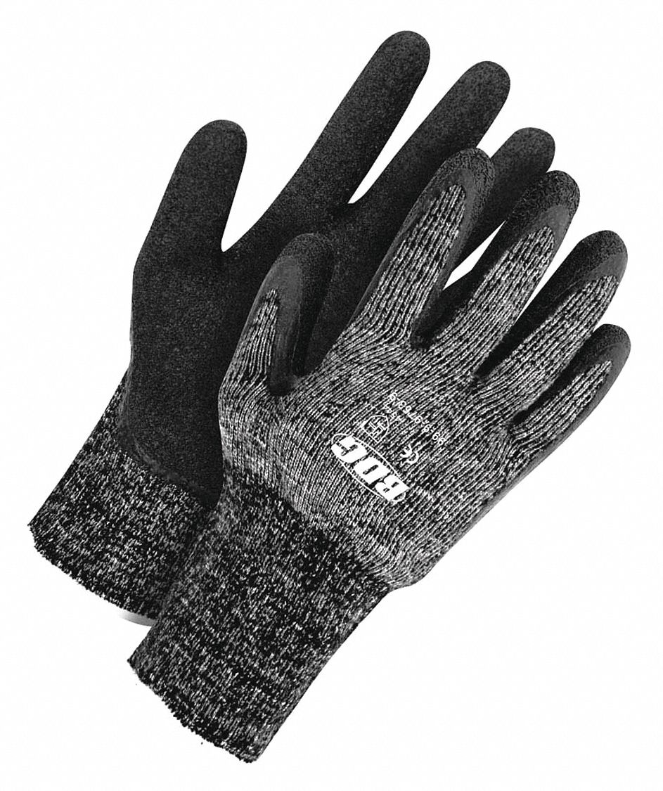 CUT-RESISTANT GLOVES, WINTER, 10 GA, DYNEEMA KNIT, TERRY LINER, LATEX PALM, PAIR