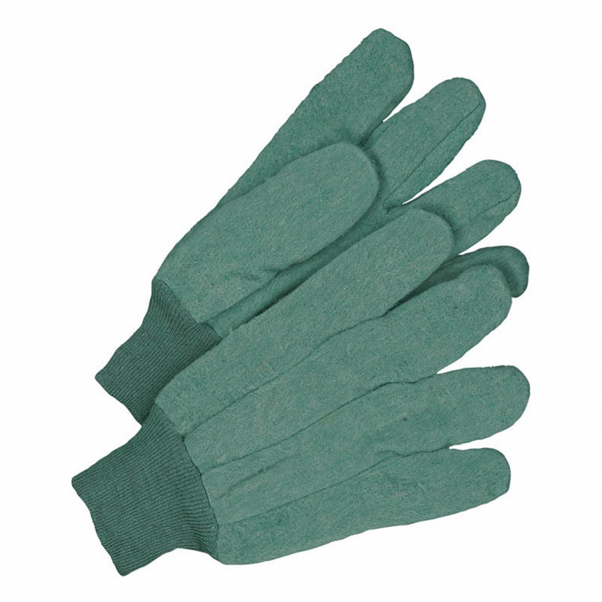 GLOVES, STRAIGHT THUMB/CLUTE CUT, SZ LARGE/9/ 10 IN, HEAVY GREEN, FLEECE/COTTON FLEECE