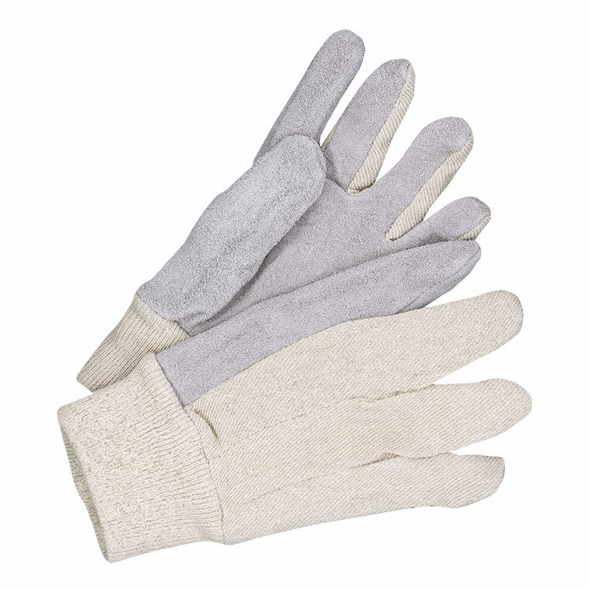 WOMEN'S GLOVE, ABRASION RESIST, KNIT WRIST, STRAIGHT THUMB, CLUTE CUT, ONE SIZE, WHITE, PR