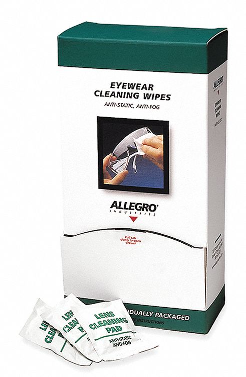 LINGETTES NETTOYANTES POUR ARTICLES DE LUNETTERIE, ANTIBUÉE, ANTISTATIQUE, SANS SILICONE, 5X8 PO, 100/BOÎTE