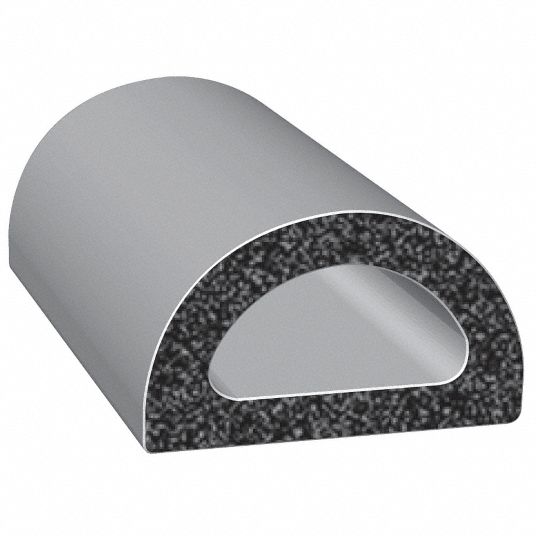 TRIM LOK INC Adhesive Foam Rubber Seal: 25 ft Overall Lg, 3/4 in Overall  Wd, 9/16 in Overall Ht