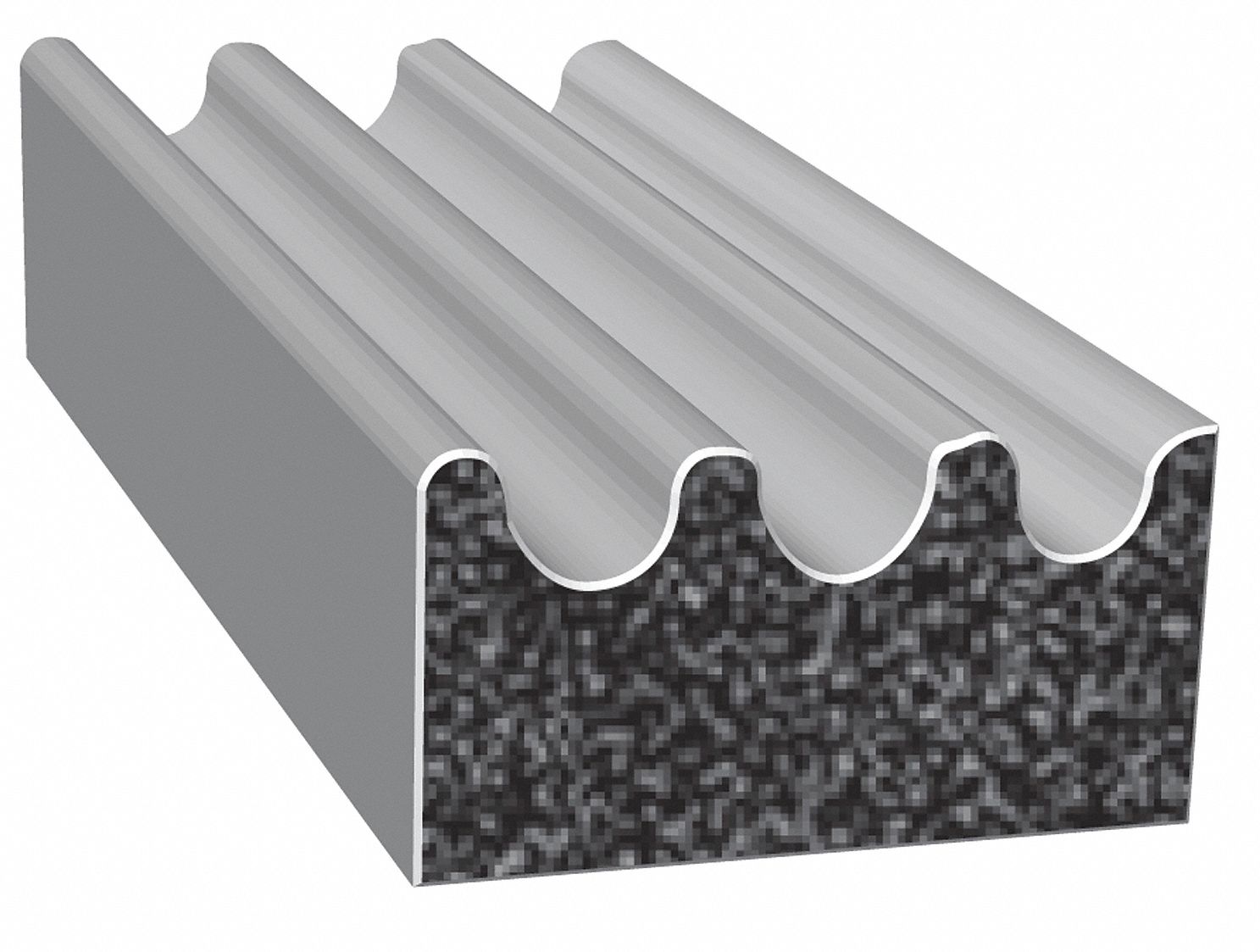 Seal: Flat, Self-Adhesive Mounting, Std, EPDM, 25 ft Overall Lg, 3/8 in Overall Wd