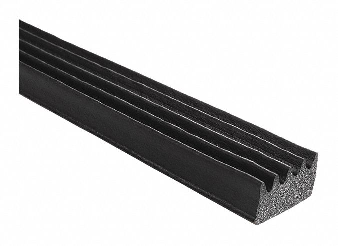 Seal: Flat, Self-Adhesive Mounting, Std, EPDM, 25 ft Overall Lg, 1/16 in Overall Wd