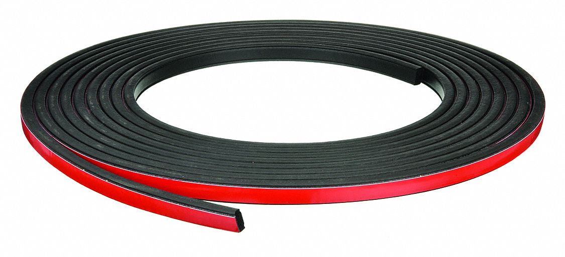 RUBBER SEAL,RIBBED,0.38 IN W,25 FT