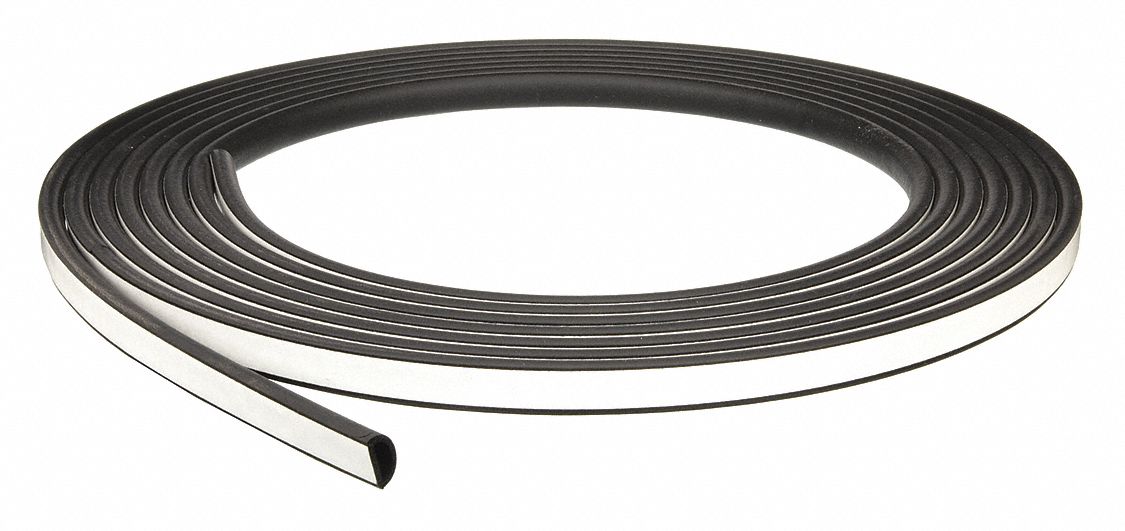 Seal: D-Shaped, Self-Adhesive Mounting, Std, EPDM, 100 ft Overall Lg, 3/4 in Overall Wd