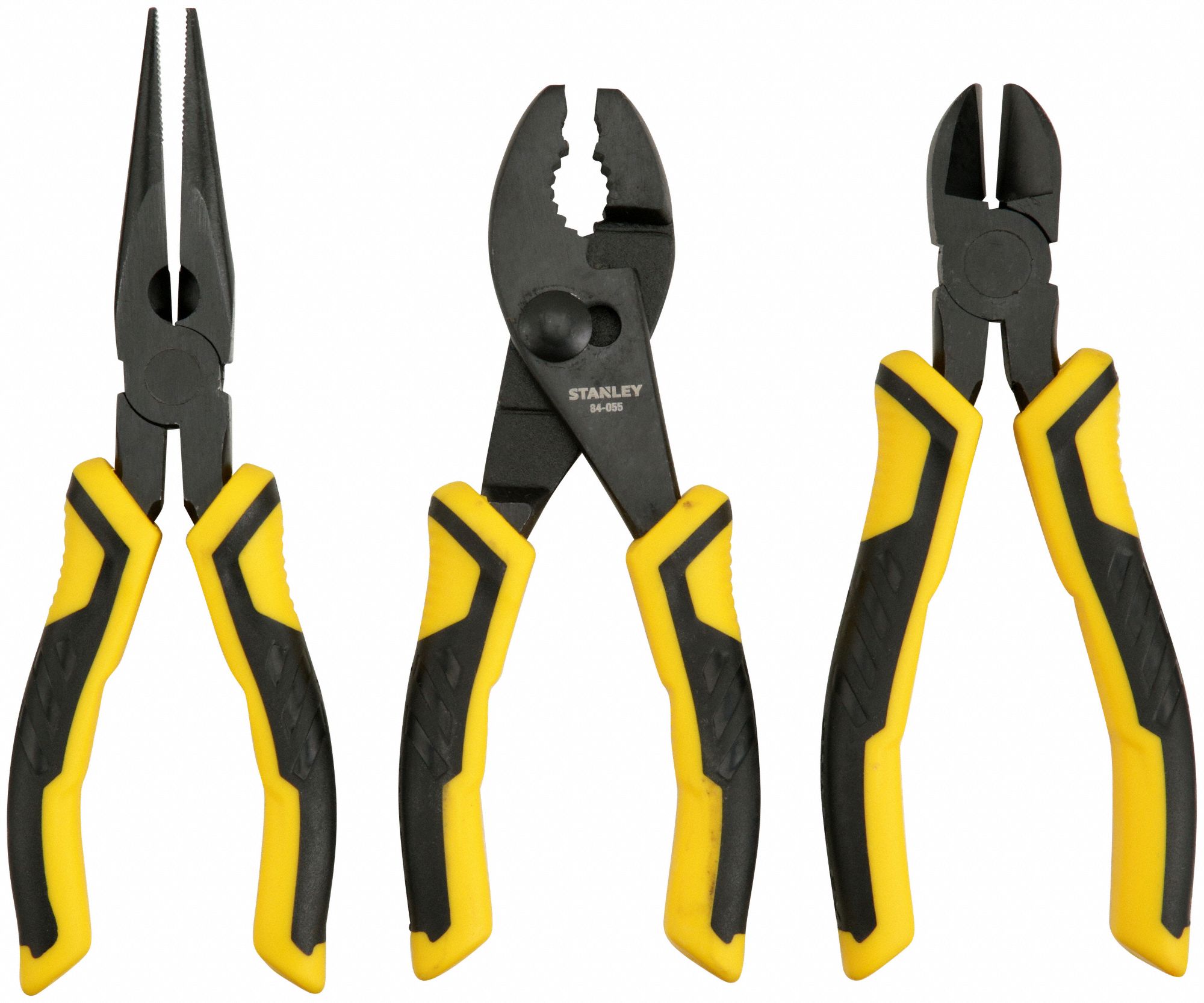 Plier Set: 3 Pliers, Deluxe Cushion Grip, Manual, 2 - 5 Pliers Range