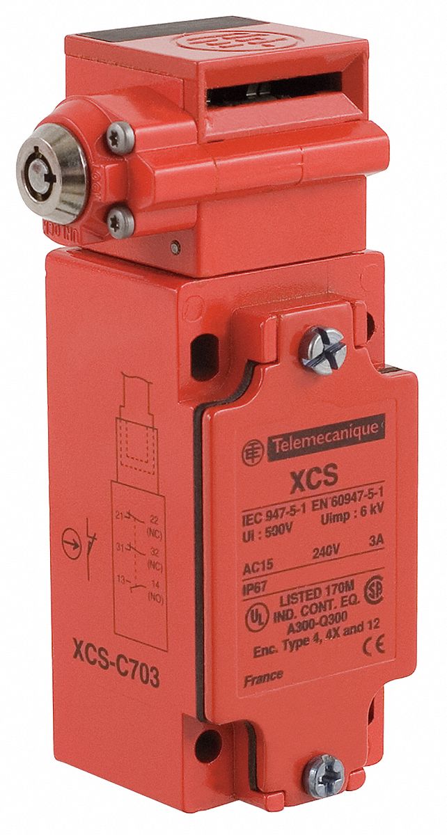 TELEMECANIQUE SENSORS, Actuating Key/Tubular Key Unlock, 1NO/2NC