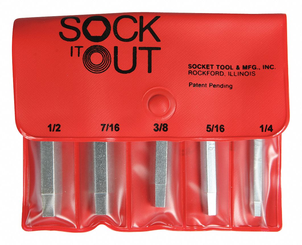 SOCK IT OUT, Socket Screw Extractor, 5 Pieces, Screw Extractor Set