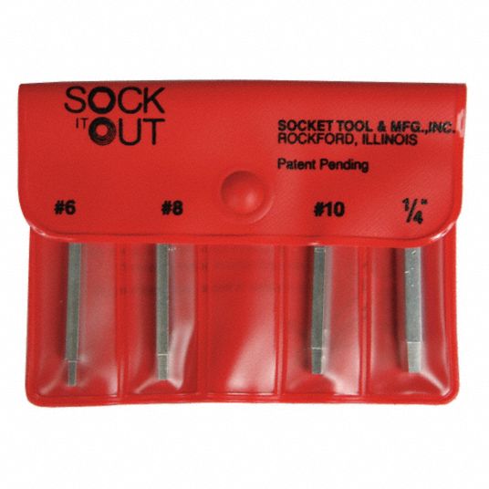 SOCK IT OUT Screw Extractor Set Socket Screw Extractor, 4 Pieces, For