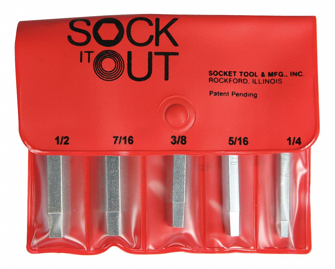 Screw Extractor Set: Socket Screw Extractor, 5 Pieces, For Socket Head Cap Screw