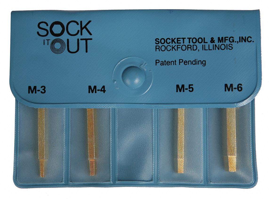 Screw Extractor Set: Socket Screw Extractor, 4 Pieces, For Socket Set Screw Screw