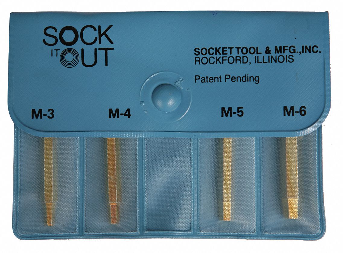 Screw Extractor Set: Socket Screw Extractor, 4 Pieces, For Button Head Socket Cap Screw