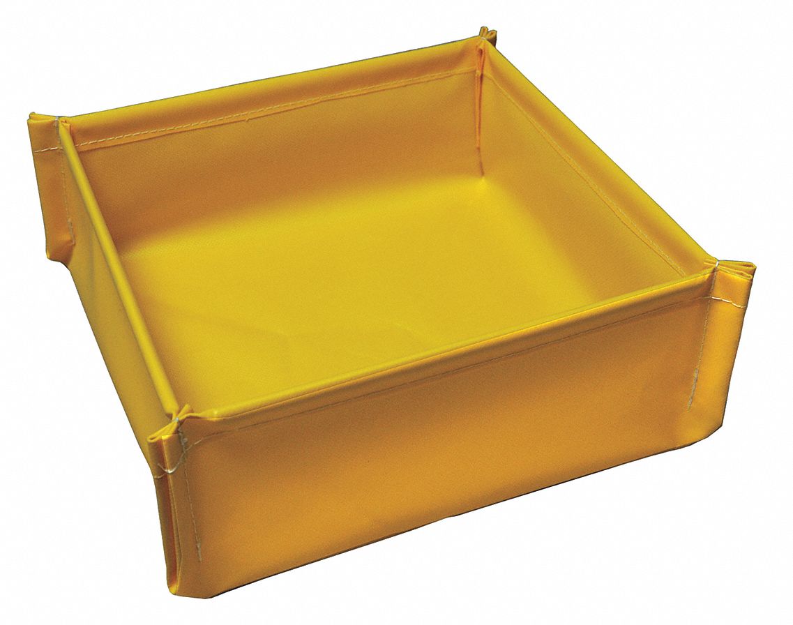 Ultratech Foldable Spill Trays Spill Capacity Gal 1 5 Gal 12 In L X 12 In W Yellow 10d418 1335 Grainger