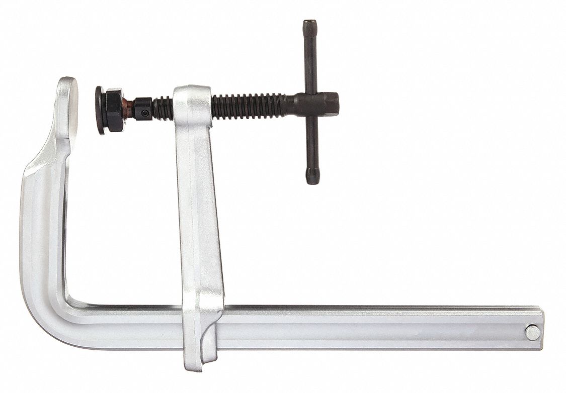 Bar Clamp: Extra Heavy Duty, Sliding T Handle, 12 in Jaw Opening - Max, 6 7/8 in Throat Dp