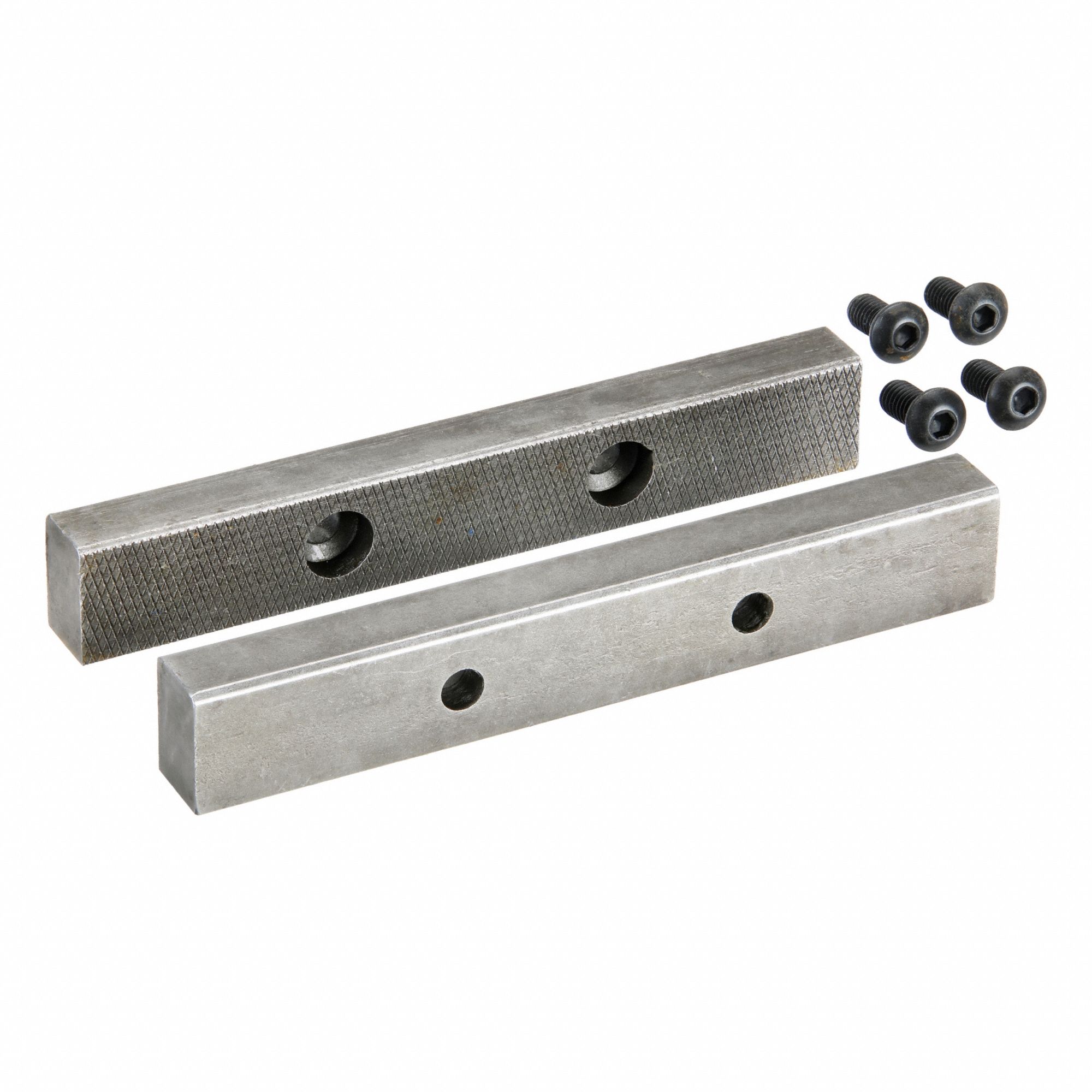Replacement Jaw Inserts: Steel, (4) Screws, Works with 10D713