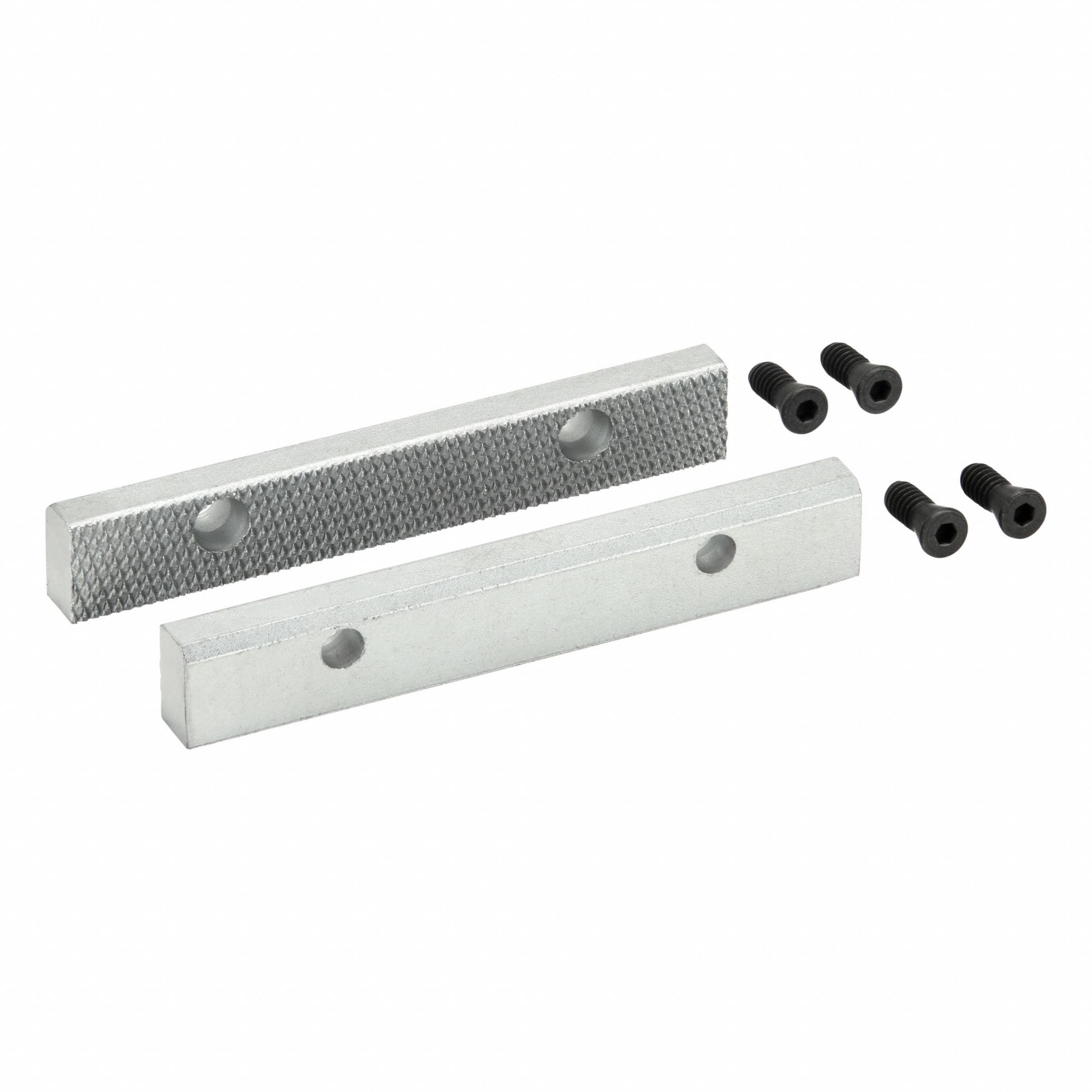 Replacement Jaw Inserts: Steel, (4) Screws, Works with 10D710