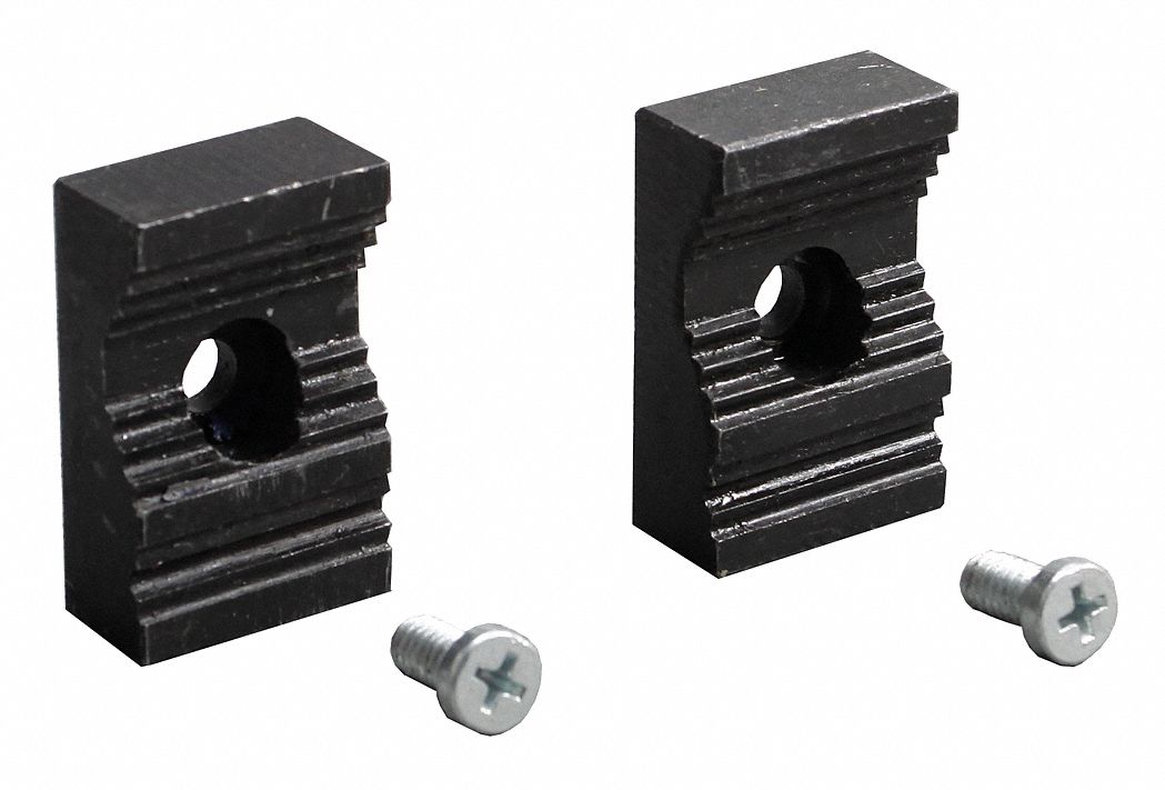 REPLACEMENT PIPE JAWS, STEEL, 2 SCREWS, WORKS WITH 10D691/10D712/10D71¾LT62/4LT6¾LT64