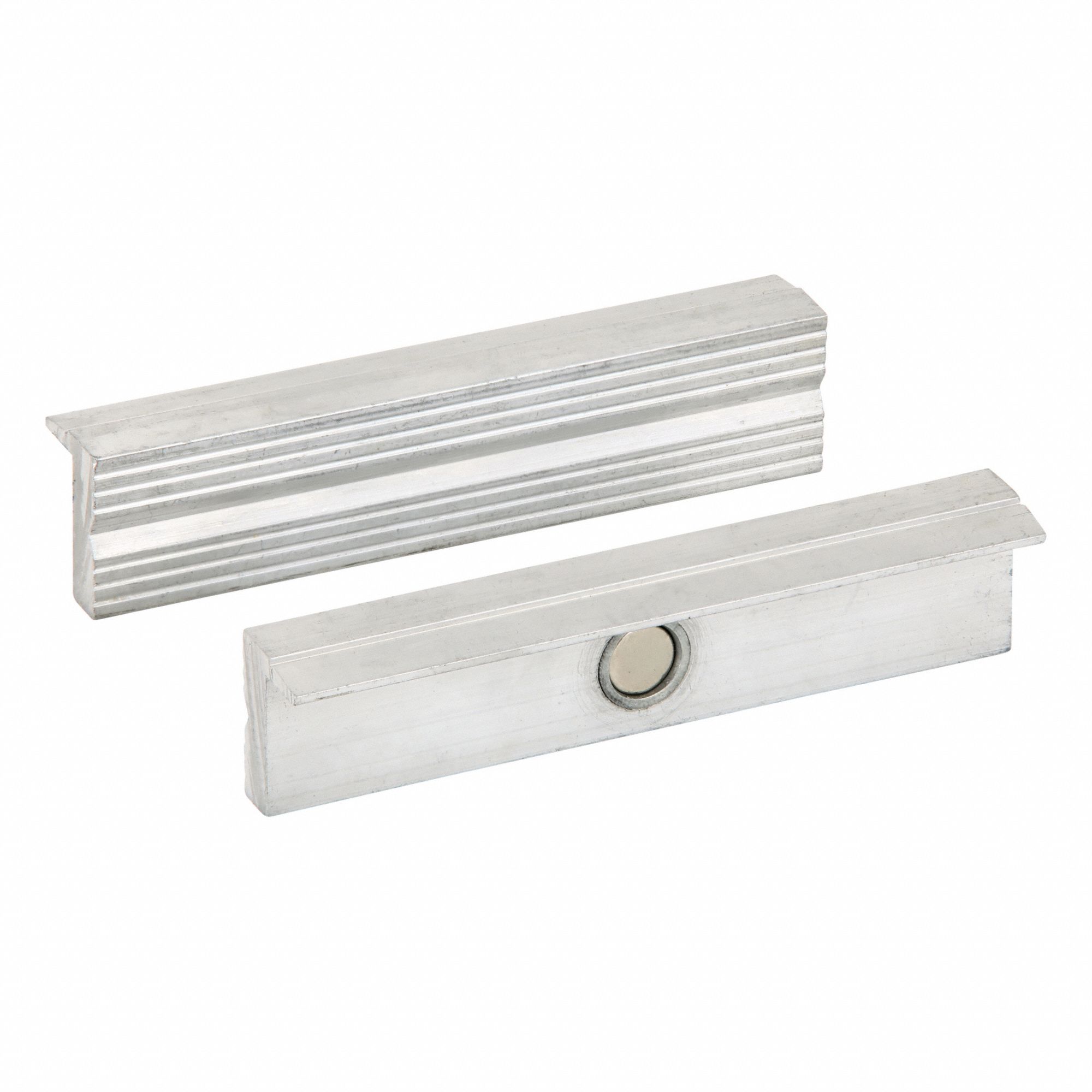 Magnetic Jaw Cap: Aluminum, For 5 in Vise Jaw Wd, 5 in Jaw Cap Wd, Any Vise Type