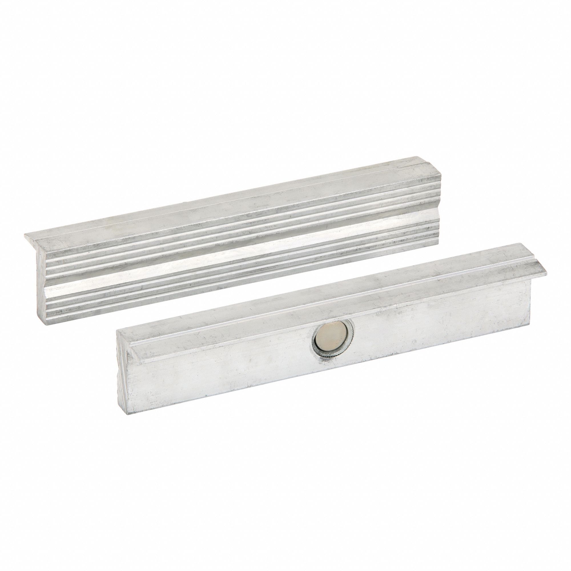 Magnetic Jaw Cap: Aluminum, For 6 in Vise Jaw Wd, 6 in Jaw Cap Wd, Any Vise Type