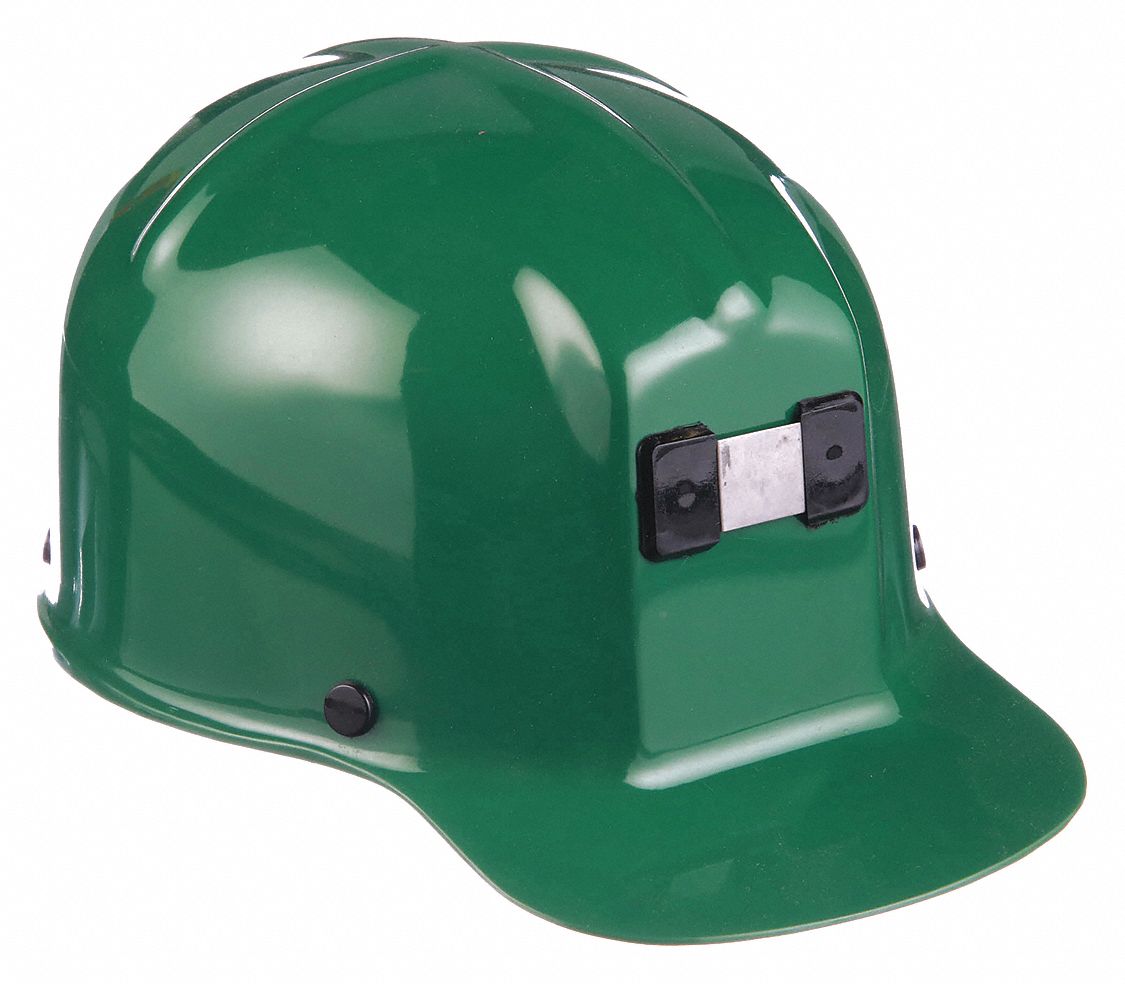 NON-SLOTTED CAP, POLYCARBONATE, 4-PT STAZ-ON SUSPENSION, FRONT BRIM, GREEN