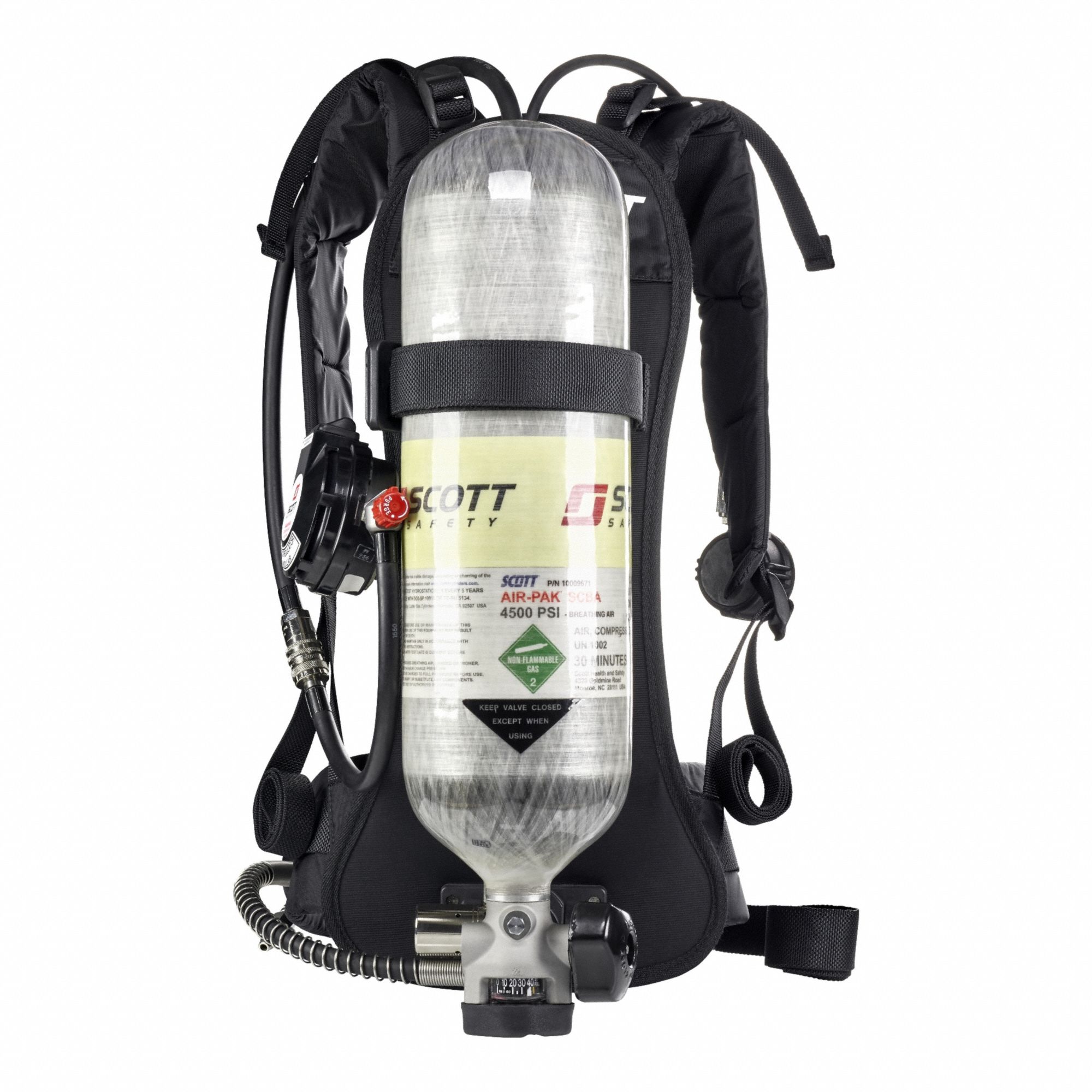 Industrial SCBA: Carbon Fiber, 4, 500 psi Cylinder Pressure, Scott ACSi, 60 min Cylinder Duration
