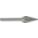 CARBIDE BURR, CYLINDER, STOCK REMOVE, CONE SHAPE, F TYPE, SM5DC, 1/2 X 7/8 IN, HARDENED STEEL