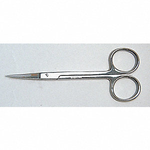 SCISSORS, LISTER, BANDAGE, CURVED, SILVER, 11.5 CM, 4 1/2 IN, STAINLESS STEEL