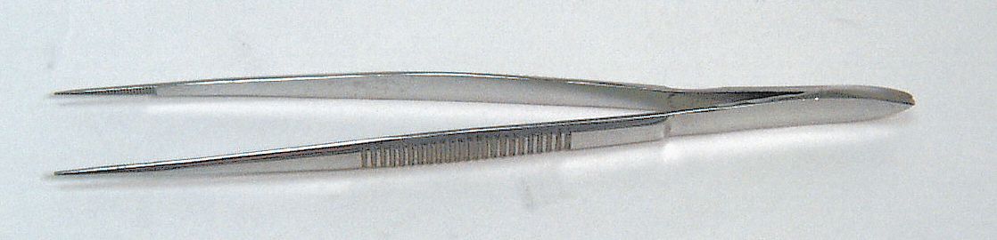 SPLINTER FORCEPS, STRAIGHT, POINTED BLADE, CORRUGATED HANDLE, SILVER, 11.5 CM, 4 1/2 IN, SS