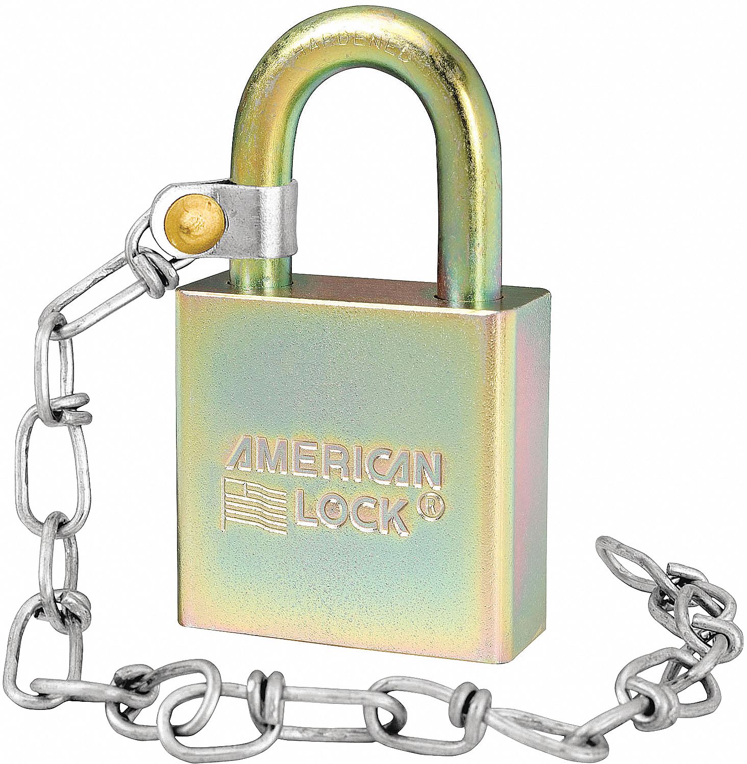 PADLOCK STEEL GOVT 1-3/4IN W/CHAIN