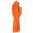 CHEMICAL-RESISTANT GLOVES, PINKED CUFF, 13 IN, CITRUS ORN, S, NATURAL RUBBER LATEX