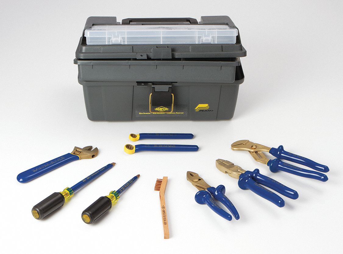 INSULATED NONSPARKING TOOL KIT, 9 TOTAL PIECES, TOOL BOX