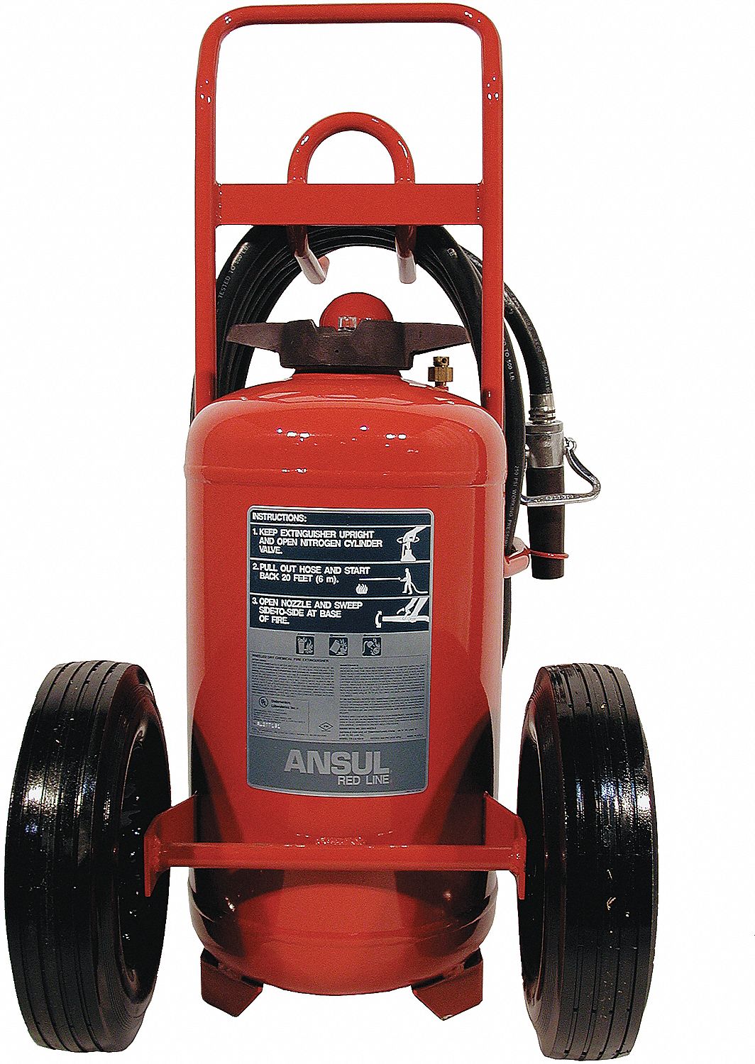 EXTINCTEUR À ROUES RED LINE,150LB,45.5 PO,PNEUS EN CTCHC