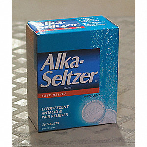 ALKA SELTZER, PAIN RELIEVER, FAST RELIEF, ANTACID, INDIVIDUALLY WRAPPED, CONTAINS ASPIRIN, BOX 36