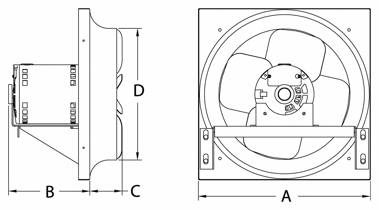DAYTON 1/2 hpHP 115/230V ACV Direct Drive Reversible Reversible Exhaust
