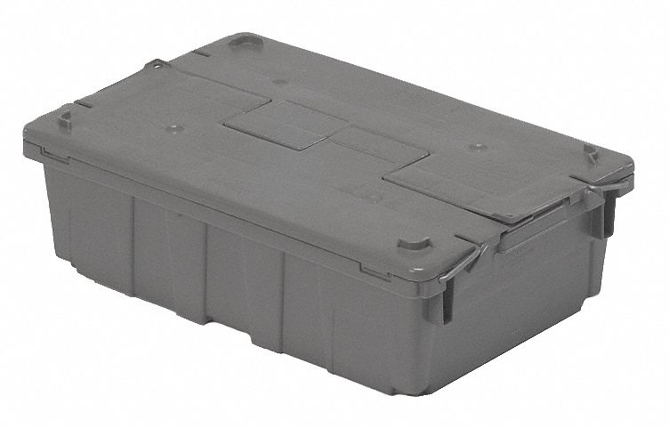 10E128 - Attached Lid Container 0.8 cu ft Gray