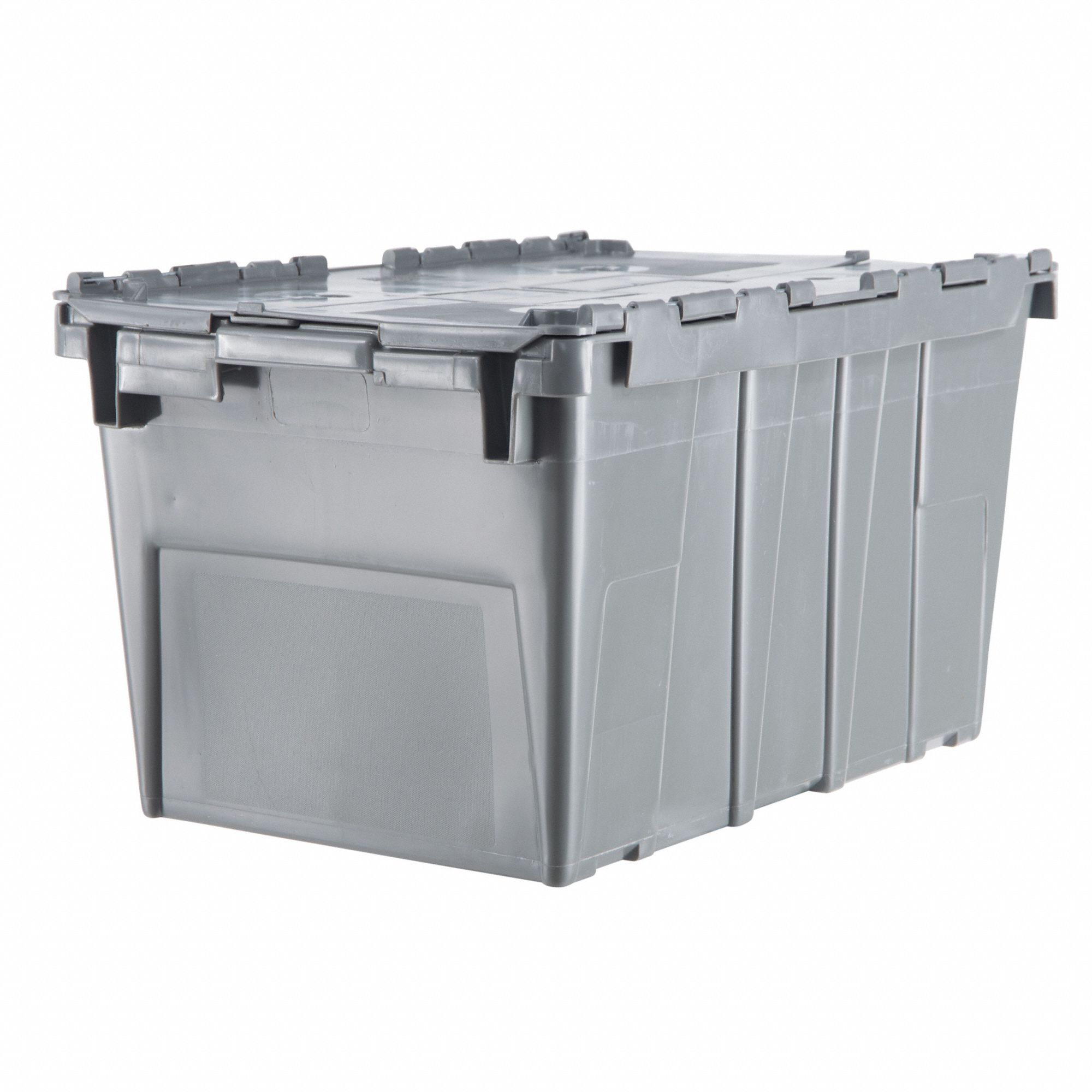 Attached Lid Container,50 lb.,Gray FP143 GRAY 