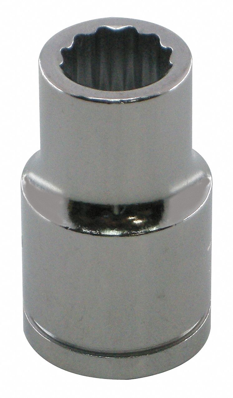 WESTWARD Socket 1/2 in Drive Size, 28 mm Socket Size, 12Point, Std