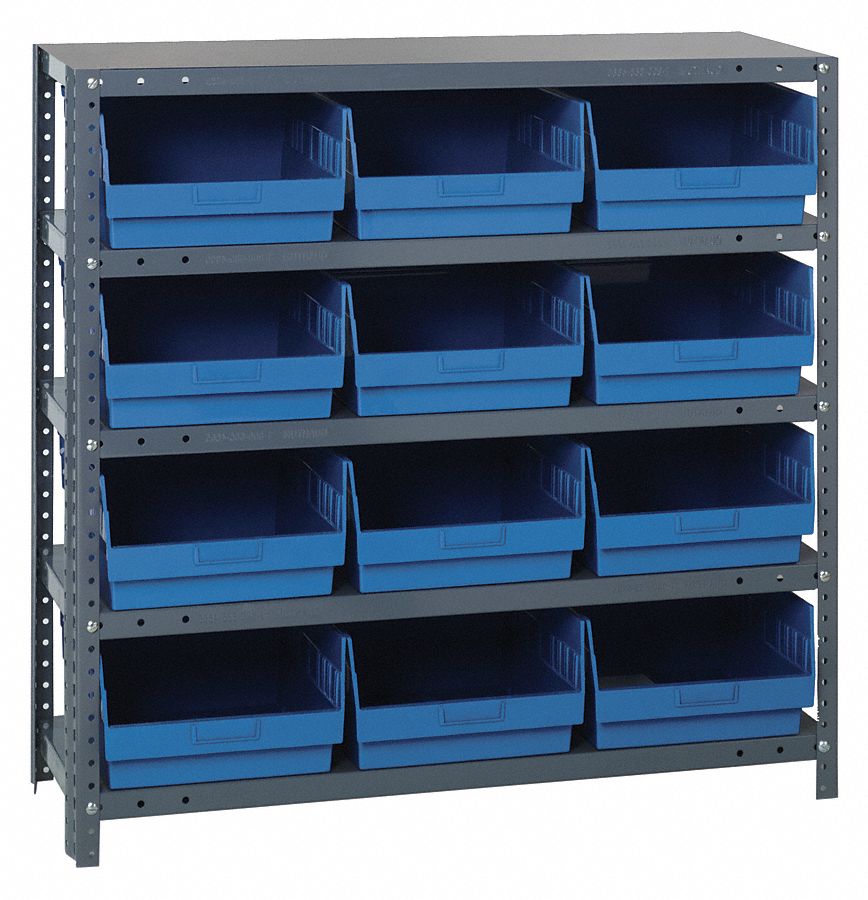 QUANTUM STORAGE SYSTEMS, 36 in x 12 in x 39 in, 1 Sided, Bin Shelving ...